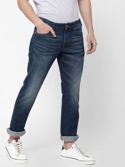 Wrangler - Men Solid Blue Indigo Straight Jeans