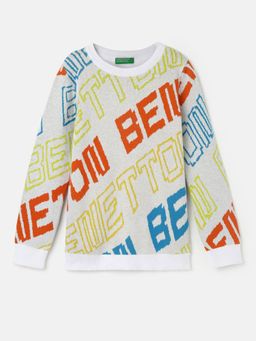 United Colors of Benetton - Boys Regular Fit Crew Neck Patterned Sweaters