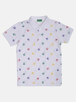 United Colors of Benetton - Printed T-shirt- White