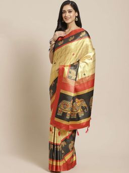 Sareemall - Yellow Embellished Saree Unstitched Blouse