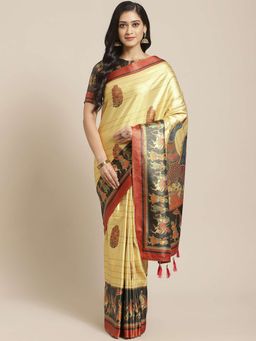 Sareemall - Yellow Embellished Saree Unstitched Blouse