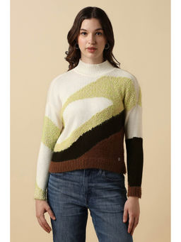 Allen Solly - Women's Multi-colour Patterned Casual Sweater