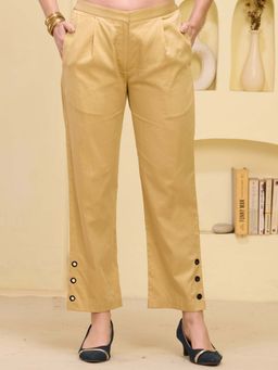 First Resort by Ramola Bachchan - Golden Mirror Hand Embroidered Straight Pant