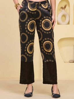 First Resort by Ramola Bachchan - Golden Maa Printed Straight Pant