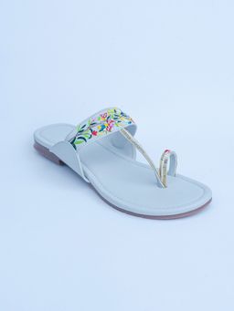 NR by Nidhi Rathi - Embellished Grey Kolhapuris