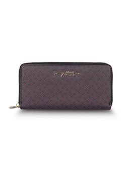 Tommy Hilfiger - Millie Womens Zip Around Wallet Print Navy+Burgundy