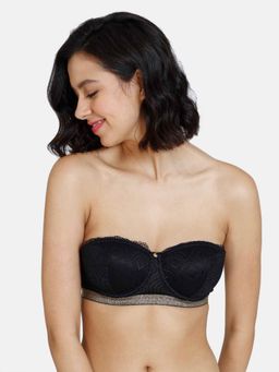 Zivame - Disco Padded High Wired 3-4th Coverage Strapless Bra Black