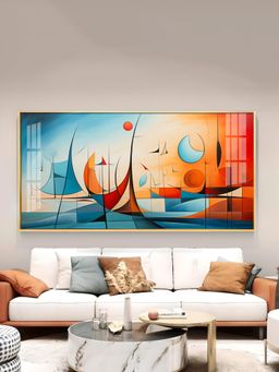 The Next Decor - Beautiful Modern Abstract Glass Finish Horizontal Wall Art