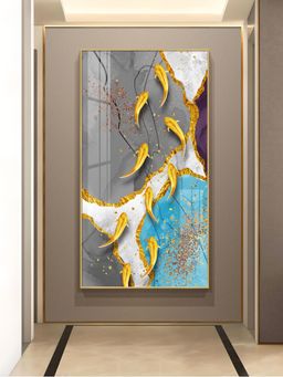The Next Decor - Goldfish Bowl Bliss Glass Finish Vertical Wall Art