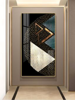 The Next Decor - Triangular Opulence Glass Finish Vertical Wall Art