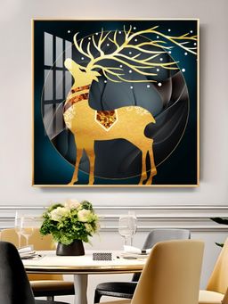 The Next Decor - Ethereal Antlers Glass Finish Square Wall Art