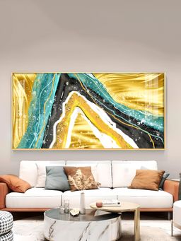 The Next Decor - Colorful Marble Finish Glass Finish Horizontal Wall Art