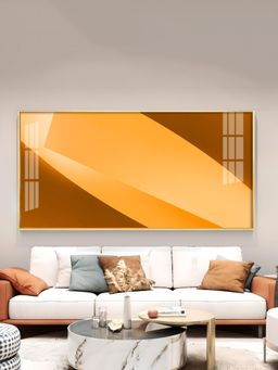 The Next Decor - Orange Color Multi Shade Glass Finish Horizontal Wall Art