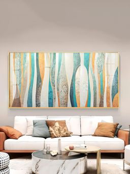 The Next Decor - Abstract Colorfall Glass Finish Horizontal Wall Art