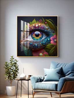 The Next Decor - Botanical Gaze Glass Finish Square Wall Art