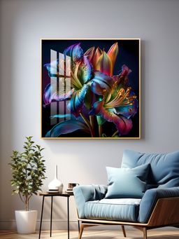 The Next Decor - Lush Petal Masterpiece Glass Finish Square Wall Art