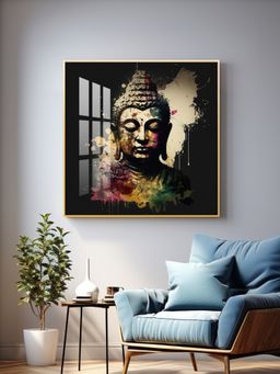 The Next Decor - Harmony Of Buddha Calmness Glass Finish Square Wall Art