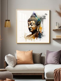 The Next Decor - Buddha's Serenity Glass Finish Square Wall Art