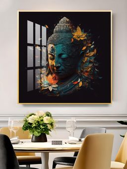 The Next Decor - Peaceful Reflection Buddha Glass Finish Square Wall Art