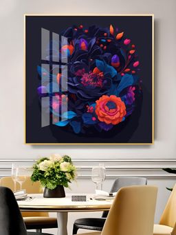 The Next Decor - Vibrant Blossom Glass Finish Square Wall Art
