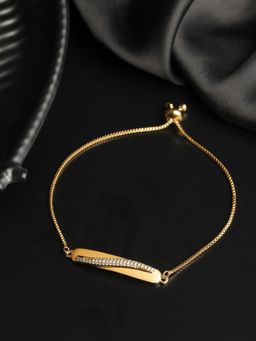 PRITA - American Diamond Rose Gold Wave Bracelet