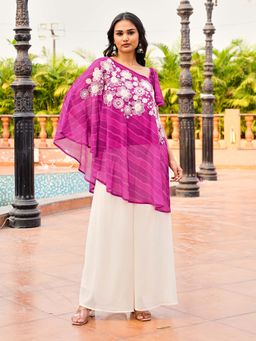 Tikhi Imli - Women Purple Floral Embroidered Kurta with Pant