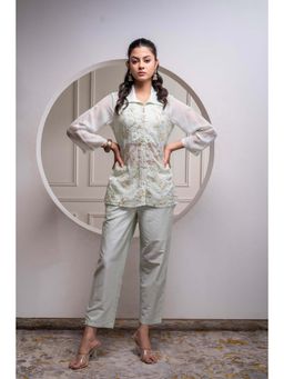 Juniper - Women Mint Green Embroidered Sequined Co-Ord Set