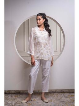 Juniper - Women White Embroidered Sequined Co-Ord Set