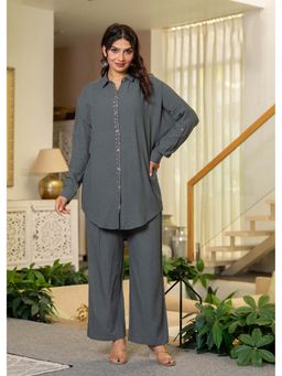 Juniper - Women Grey Embroidered Sequined Co-Ord Set