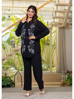 Juniper - Women Black Floral Embroidered Co-Ord Set