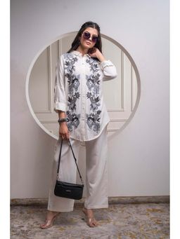 Juniper - Women Off White Floral Embroidered Co-Ord Set