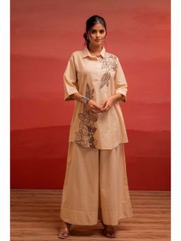 Juniper - Women Beige Embroidered Thread Work Co-Ord Set