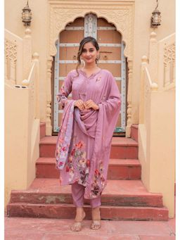 Juniper - Women Pink Floral Printed Kurta with Pant and Dupatta