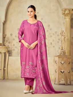 Seerat - Women Pink Floral Sequined Kurta with Pant and Dupatta