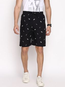 Van Heusen Innerwear - Athleisure Men Soft Suede Touch & Allover Print Lounge Shorts - ASP-16