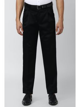Peter England - Men Black Solid Regular Fit Formal Trousers