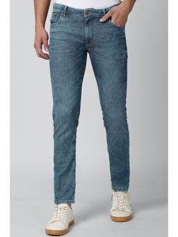 Peter England - Men Blue Mid Wash Slim Tapered Jeans