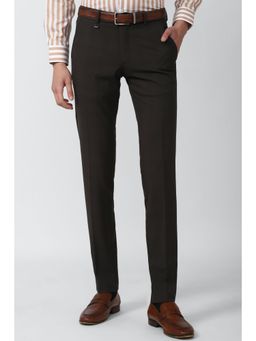 Van Heusen - Men Grey Checks Ultra Slim Fit Trousers