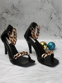 ELLE - Black Embellished Women Sandals
