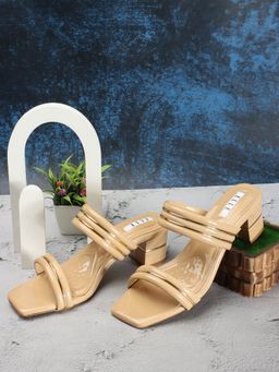 ELLE - Beige Women Striped Sandals