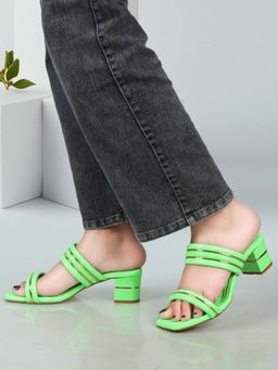 ELLE - Green Women Striped Sandals