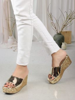 Iconics - Gold Solid Women Wedge
