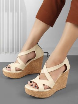 Iconics - Cream Solid Women Wedge