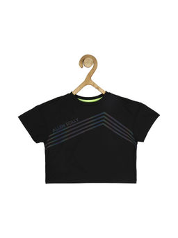 Allen Solly - Girls Black Stripe Casual T-Shirt