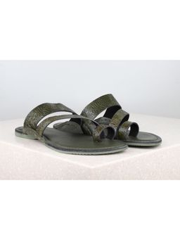 PRIVO - Green Solid-plain Sandals