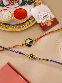 VIRAASI - Cricketer Brother Set of 2 Kids Rakhi with Roli Chawal & Card