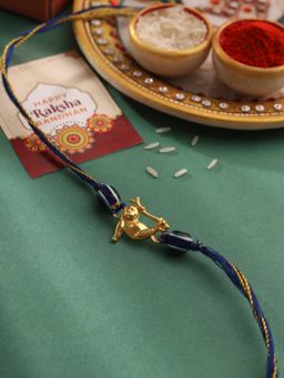 VIRAASI - Monkey with Evil Eye Beads Rakhi for Kids Brother With Roli Chawal & Card