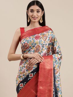 Vastranand - Kanjeevaram Soft Silk Printed Saree-Pink with Unstitched Blouse