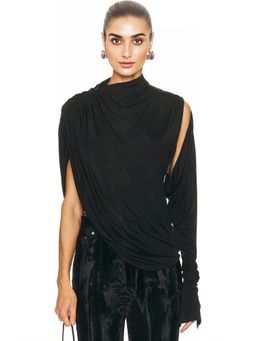 Francesco Murano - High Neck Draped Blouse