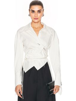 Grace Ling - Pierced Dagger Oversized Wrap Shirt